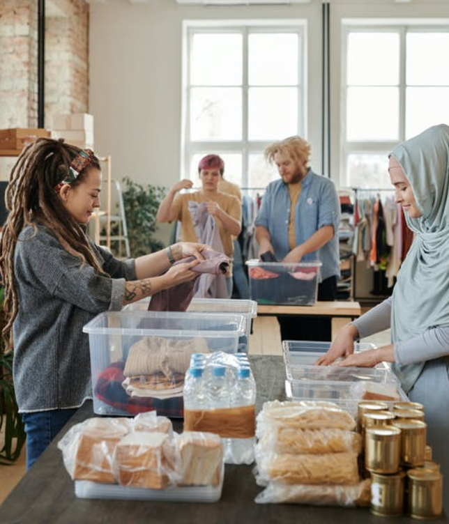 Neighborliness Picture: People doing Charity Together